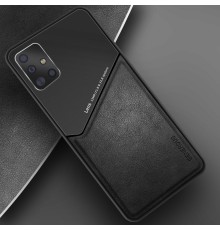 Бізнес чохол бампер GENEROUS для Samsung Galaxy A71 4G з скла і штучної шкіри