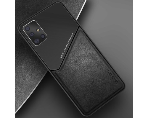 Бізнес чохол бампер GENEROUS для Samsung Galaxy A71 4G з скла і штучної шкіри Бізнес чохол бампер GENEROUS для Samsung Galaxy A71 4G з скла і штучної шкіри