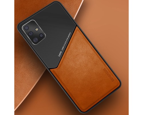 Бізнес чохол бампер GENEROUS для Samsung Galaxy A71 4G з скла і штучної шкіри Бізнес чохол бампер GENEROUS для Samsung Galaxy A71 4G з скла і штучної шкіри