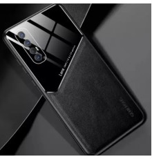 Бізнес чехол бампер GENEROUS для Opppo Reno3 5G зі скла і штучної шкіри