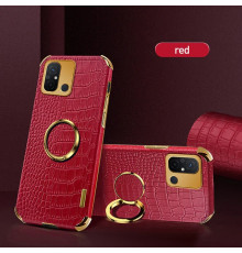 Чохол для Xiaomi Redmi 12C з тисненням під шкіру крокодила і магнітним утримувачем Red