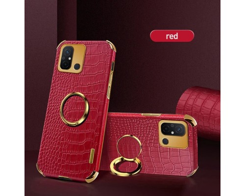 Чохол для Xiaomi Redmi 12C з тисненням під шкіру крокодила і магнітним утримувачем Red Чохол для Xiaomi Redmi 12C з тисненням під шкіру крокодила і магнітним утримувачем Red