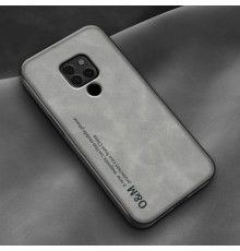 Шкіряний чохол Sheepskin з магнітом для Huawei Mate 20 Light gray