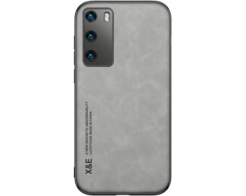 Шкіряний чохол Sheepskin з магнітом для Huawei P40 Light gray Шкіряний чохол Sheepskin з магнітом для Huawei P40 Light gray
