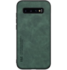 Шкіряний чохол Sheepskin з магнітом для Samsung Galaxy S10 Green