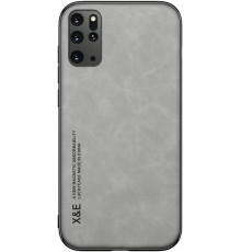 Шкіряний чохол Sheepskin з магнітом для Samsung Galaxy S20 Plus Light gray