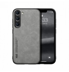 Шкіряний чохол Sheepskin з магнітом для Samsung Galaxy S23 Light gray