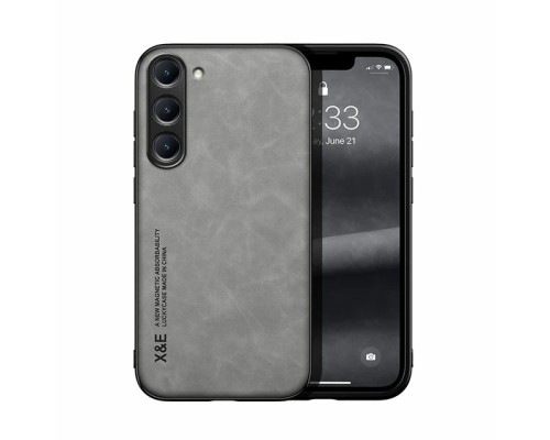 Шкіряний чохол Sheepskin з магнітом для Samsung Galaxy S23 Light gray Шкіряний чохол Sheepskin з магнітом для Samsung Galaxy S23 Light gray