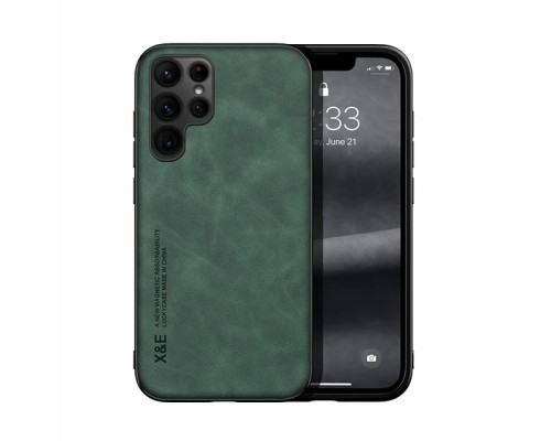 Шкіряний чохол Sheepskin з магнітом для Samsung Galaxy S23 Ultra Green Шкіряний чохол Sheepskin з магнітом для Samsung Galaxy S23 Ultra Green