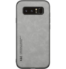 Шкіряний чохол Sheepskin з магнітом для Samsung Galaxy Note 8 Light gray