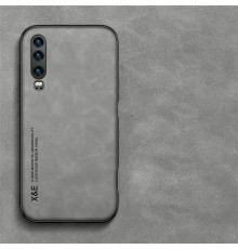 Шкіряний чохол Sheepskin з магнітом для Huawei P30 Light gray