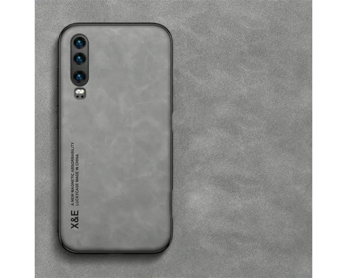 Шкіряний чохол Sheepskin з магнітом для Huawei P30 Light gray Шкіряний чохол Sheepskin з магнітом для Huawei P30 Light gray
