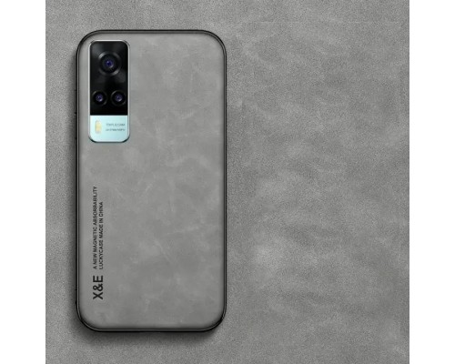 Шкіряний чохол Sheepskin з магнітом для Vivo Y31 / Y51 / Y53s 4G Light gray Шкіряний чохол Sheepskin з магнітом для Vivo Y31 / Y51 / Y53s 4G Light gray
