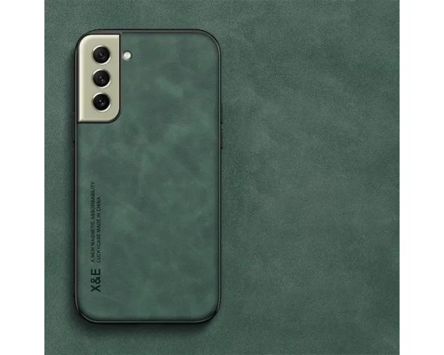 Шкіряний чохол Sheepskin з магнітом для Samsung Galaxy S21 FE Green Шкіряний чохол Sheepskin з магнітом для Samsung Galaxy S21 FE Green