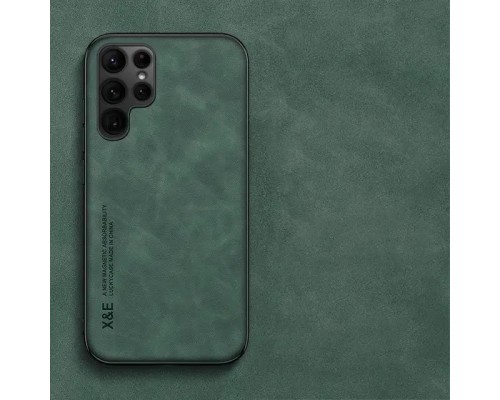Шкіряний чохол Sheepskin з магнітом для Samsung Galaxy S22 Ultra Green Шкіряний чохол Sheepskin з магнітом для Samsung Galaxy S22 Ultra Green