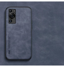 Шкіряний чохол Sheepskin з магнітом для Huawei P60 Pro Blue