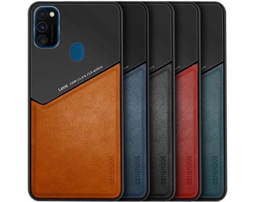 Бізнес чохол бампер GENEROUS для Samsung Galaxy A11 зі скла і штучної шкіри Бізнес чохол бампер GENEROUS для Samsung Galaxy A11 зі скла і штучної шкіри