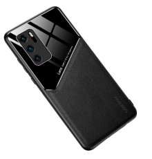 Бізнес чохол бампер GENEROUS для Huawei P40 з скла і штучної шкіри
