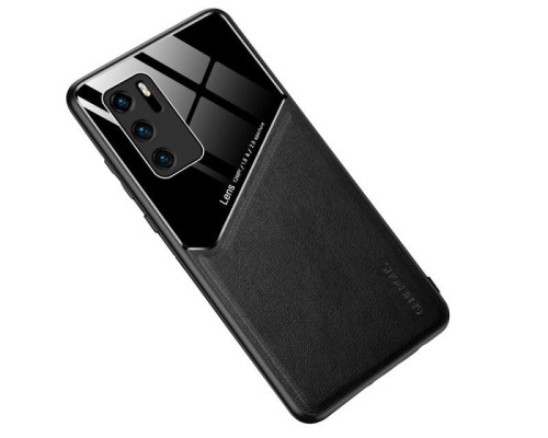 Бізнес чохол бампер GENEROUS для Huawei P40 з скла і штучної шкіри