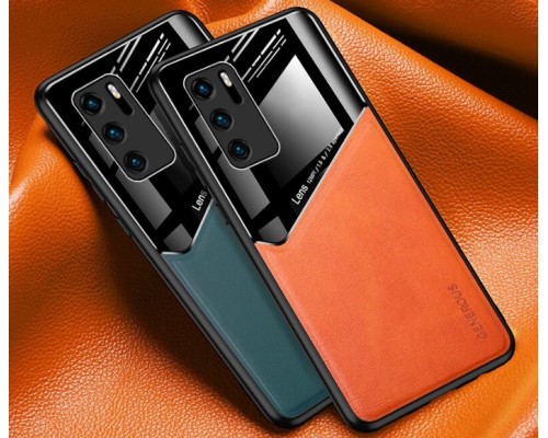 Бізнес чохол бампер GENEROUS для Huawei P40 з скла і штучної шкіри