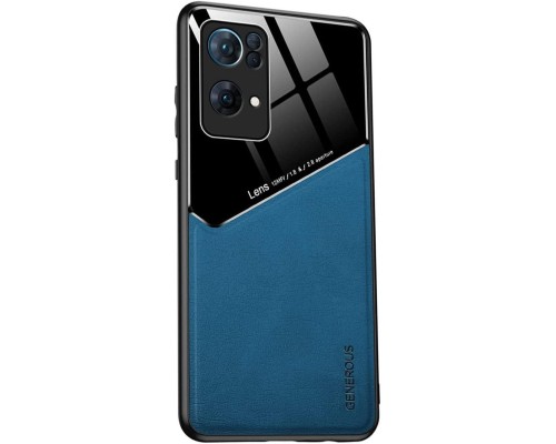 Бізнес чохол бампер GENEROUS для Oppo Reno7 Pro 5G зі скла та штучної шкіри