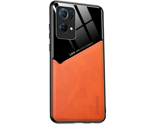 Бізнес чохол бампер GENEROUS для Oppo Reno7 Pro 5G зі скла та штучної шкіри