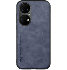 Шкіряний чохол Sheepskin з магнітом для Huawei P50 Pro Blue