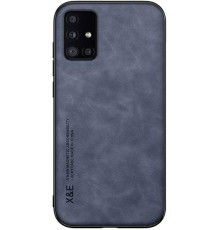 Шкіряний чохол Sheepskin з магнітом для Samsung Galaxy A71 4G Blue