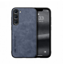 Шкіряний чохол Sheepskin з магнітом для Samsung Galaxy S23 Blue