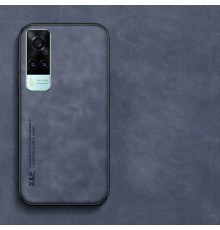 Шкіряний чохол Sheepskin з магнітом для Vivo Y31 / Y51 / Y53s 4G Blue