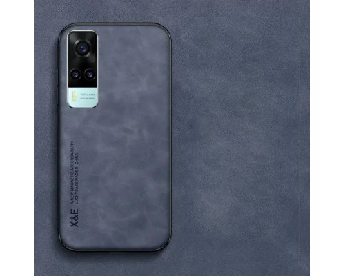 Шкіряний чохол Sheepskin з магнітом для Vivo Y31 / Y51 / Y53s 4G Blue Шкіряний чохол Sheepskin з магнітом для Vivo Y31 / Y51 / Y53s 4G Blue