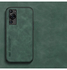 Шкіряний чохол Sheepskin з магнітом для Huawei P60 Pro Green
