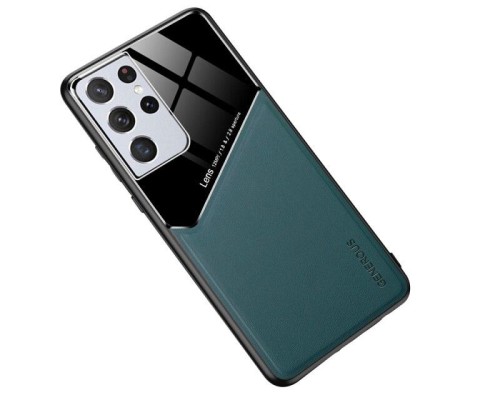 Бізнес чохол бампер GENEROUS для Samsung Galaxy S21 Ultra зі скла і штучної шкіри Бізнес чохол бампер GENEROUS для Samsung Galaxy S21 Ultra зі скла і штучної шкіри