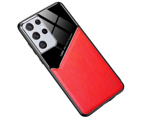 Бізнес чохол бампер GENEROUS для Samsung Galaxy S21 Ultra зі скла і штучної шкіри Бізнес чохол бампер GENEROUS для Samsung Galaxy S21 Ultra зі скла і штучної шкіри