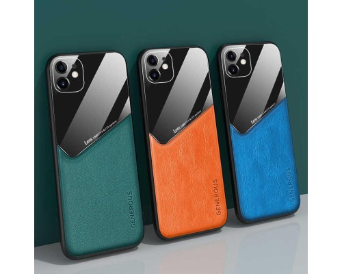Бізнес чехол бампер GENEROUS для Apple Iphone 12 mini зі скла і штучної шкіри Бізнес чехол бампер GENEROUS для Apple Iphone 12 mini зі скла і штучної шкіри