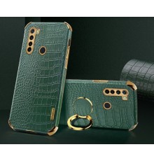 Чохол для Xiaomi Redmi Note 8 з тисненням під шкіру крокодила і магнітним утримувачем Green