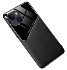 Бізнес чохол бампер GENEROUS для Apple iPhone 14 Plus зі скла та штучної шкіри