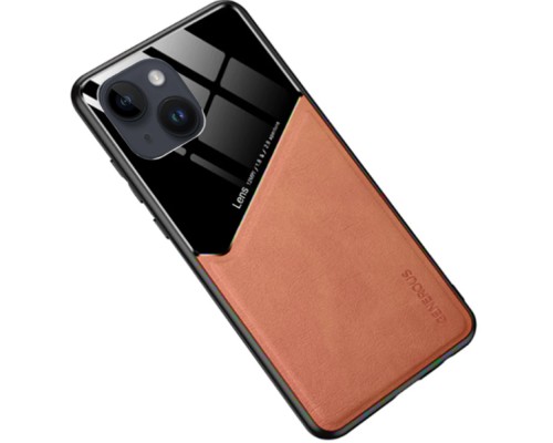 Бізнес чохол бампер GENEROUS для Apple iPhone 14 Plus зі скла та штучної шкіри Бізнес чохол бампер GENEROUS для Apple iPhone 14 Plus зі скла та штучної шкіри