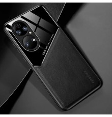 Бізнес чохол бампер GENEROUS для Huawei P50 Pro зі скла і штучної шкіри