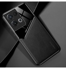 Бізнес чохол бампер GENEROUS для Oppo Reno8 Pro Global зі скла і штучної шкіри