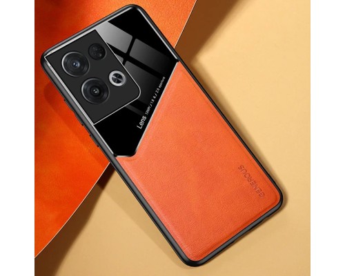Бізнес чохол бампер GENEROUS для Oppo Reno8 Pro Global зі скла і штучної шкіри Бізнес чохол бампер GENEROUS для Oppo Reno8 Pro Global зі скла і штучної шкіри
