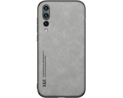 Шкіряний чохол Sheepskin з магнітом для Huawei P20 Light gray Шкіряний чохол Sheepskin з магнітом для Huawei P20 Light gray