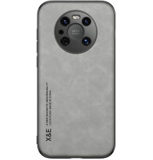 Шкіряний чохол Sheepskin з магнітом для Huawei Mate 40 Pro Light gray