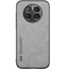 Шкіряний чохол Sheepskin з магнітом для Huawei Mate 50 Pro Light gray