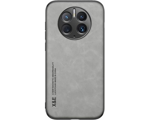 Шкіряний чохол Sheepskin з магнітом для Huawei Mate 50 Pro Light gray Шкіряний чохол Sheepskin з магнітом для Huawei Mate 50 Pro Light gray