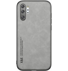 Шкіряний чохол Sheepskin з магнітом для Samsung Galaxy Note 10 Plus Light gray