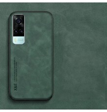 Шкіряний чохол Sheepskin з магнітом для Vivo Y31 / Y51 / Y53s 4G Green