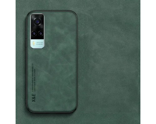 Шкіряний чохол Sheepskin з магнітом для Vivo Y31 / Y51 / Y53s 4G Green Шкіряний чохол Sheepskin з магнітом для Vivo Y31 / Y51 / Y53s 4G Green