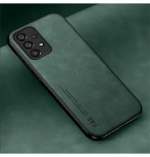 Шкіряний чохол Sheepskin з магнітом для Samsung Galaxy A52 Green