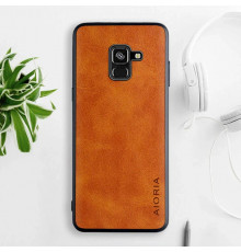 Шкіряний чохол AIORIA Vintage для Samsung Galaxy A8 Plus 2018 orange